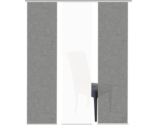 Grijze schuifgordijn in interieur