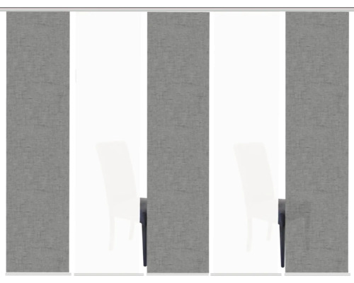 Meerdelig stoffen schuifgordijn met paneelwagen