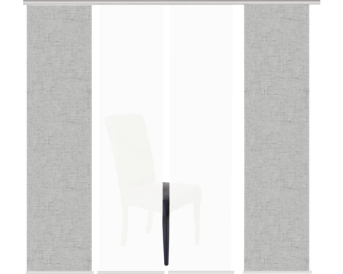 Schuifgordijn met stofstructuur voor een stoel