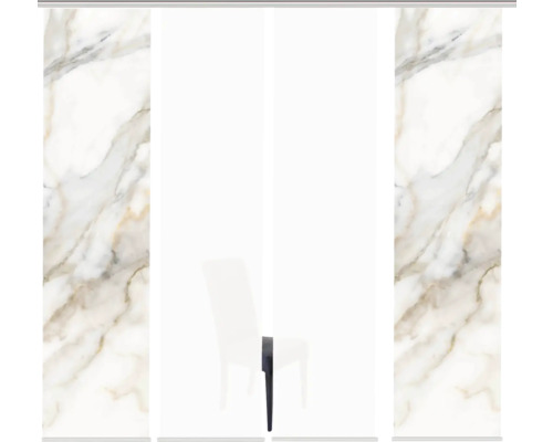 Schuifdeurkast met marmerlook en wit element