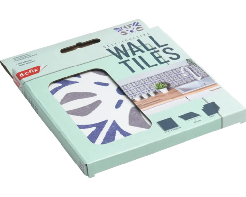 Verpakking van zelfklevende wandtegels van d-c-fix met bladmotief