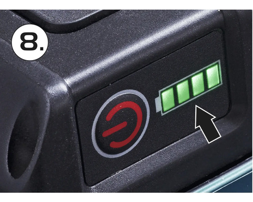 Batterij-indicator met drie van de vier balken gevuld