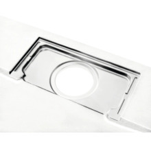 RVS spoelbak met rechthoekig bassin en ronde afvoer