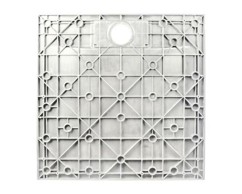 Vierkante douchebak van kunststof met afvoer