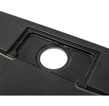 Detailopname van een gootsteen met ronde afvoer