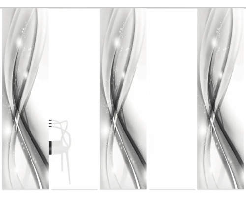 Douchescherm met abstract patroon en stoel