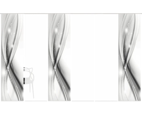 Patroont behang met abstract design en stoel