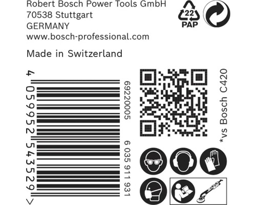 Informatie over Robert Bosch Power Tools GmbH, streepjescode, QR-code en veiligheidsmaatregelen