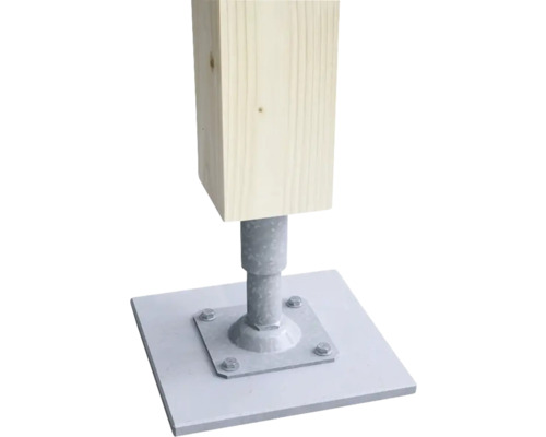 Verstelbare paalvoet met houten paal