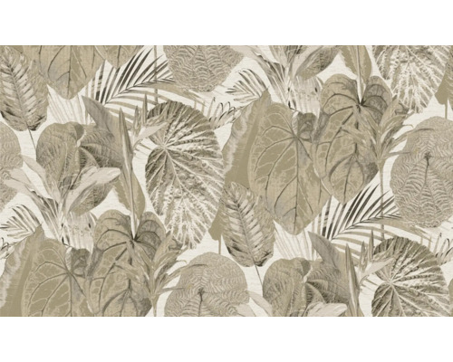 Behang met tropisch bladerdessin
