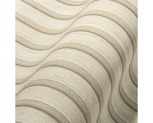 Close-up van een gestructureerd behang met golvend patroon