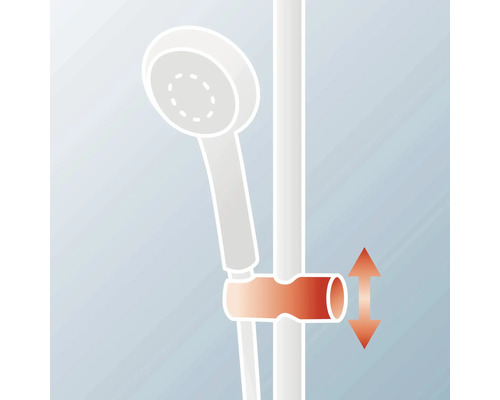 Douchestang met verstelbare houder en douchekop