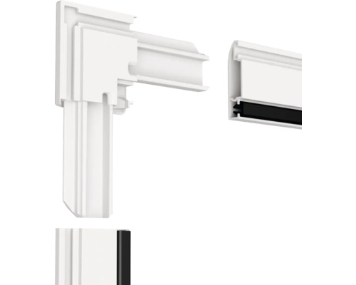 Hordeurframe met hoekverbinder en afdichtprofiel