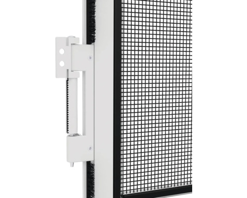 Detail van een insectenhor met frame en bevestigingsmaterialen.