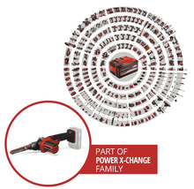 Einhell Power X-Change accu familie met accu bandschuurmachine en assortiment diverse gereedschappen