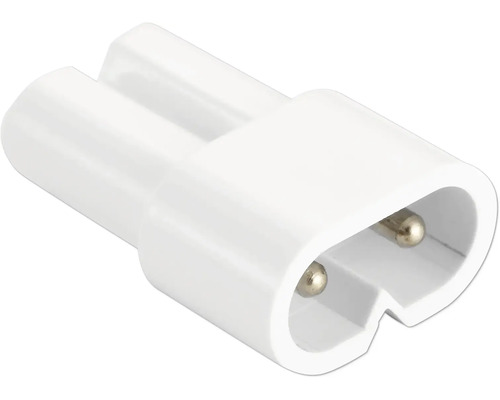 Witte tweepolige stekker voor elektrische verbindingen