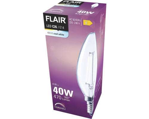 Flair LED Lamp C35 E14 in verpakking