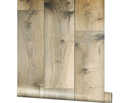 Behang met houtlook op een rol