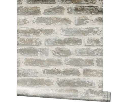 Behang met baksteenmotief