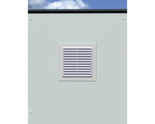 Vierkant ventilatierooster aan een wand