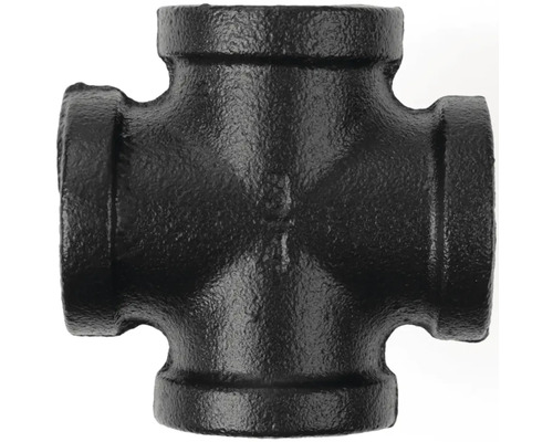 Zwart tempergegoten kruisstuk voor buisverbindingen