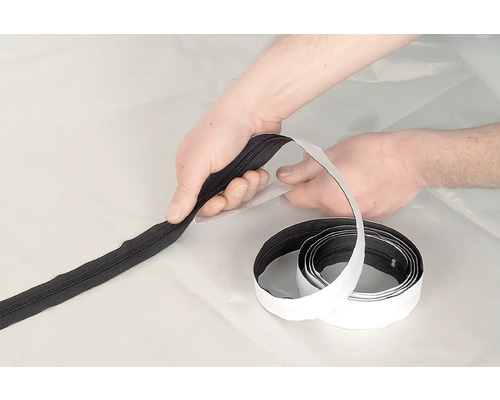 Zelfklevende ritssluiting voor eenvoudige bevestiging