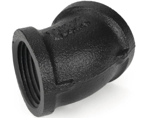 Gietijzeren verloopstuk met binnendraad voor buisverbindingen