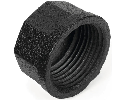 Zwarte buiseindstop met binnendraad