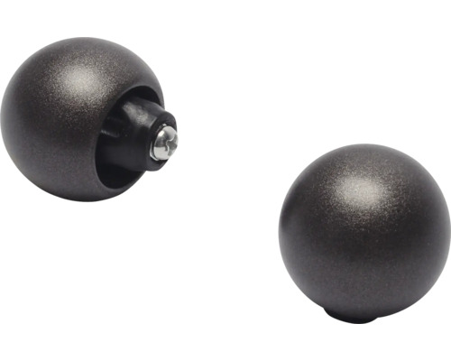 Twee meubelknoppen in bolvorm