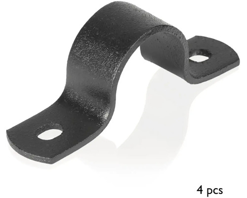 Vier metalen pijpbeugels