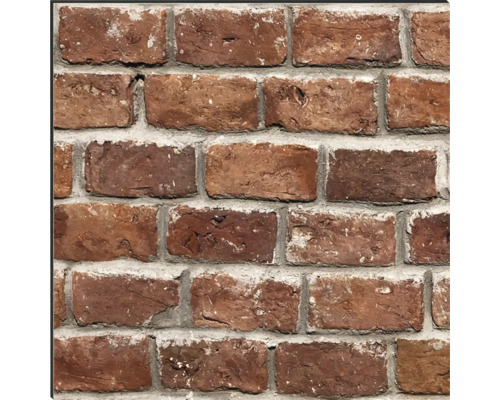 Close-up van een muur met rode bakstenen en grijze mortel.