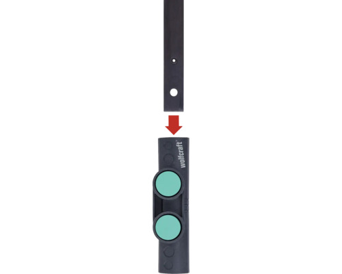 Wolfcraft deuvelmal met rode pijl voor montage