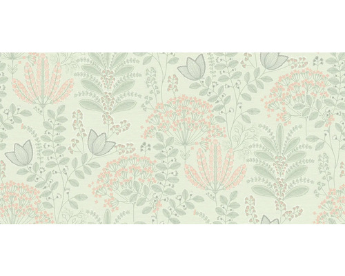 Behang met bladeren en bloemenpatroon