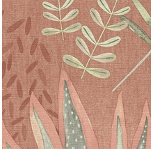 Close-up van een behang met plantmotieven.
