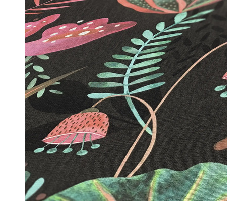 Close-up van een behang met een bloemmotief