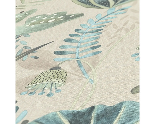 Close-up van behang met plantenmotief