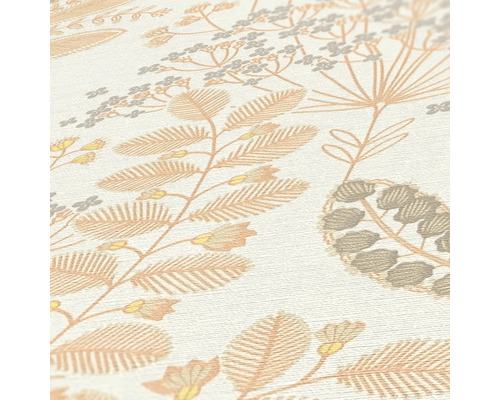 Close-up van een behang met plantenpatroon