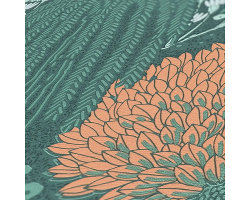 Detailweergave van een behang met een bloemmotief