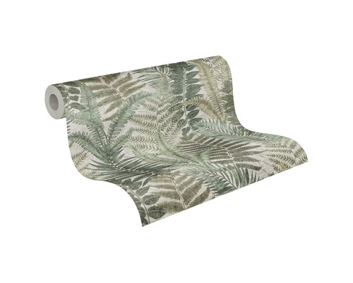 Rol behang met varenmotief