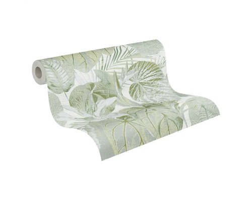 Rol behang met bladerdessin