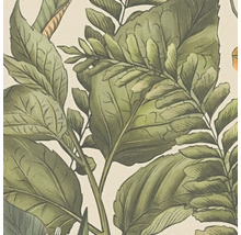 Close-up van een behang met plantenmotieven