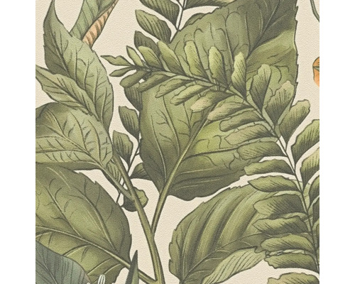 Close-up van een behang met plantenmotieven