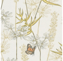 Behang met bloemen- en vlinderpatroon