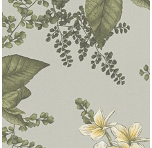 Behang met bloemen- en bladerenmotief