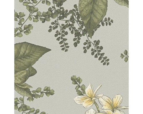 Behang met bloemen- en bladerenmotief