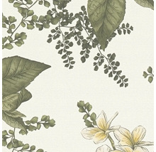 Behang met blad- en bloempatroon