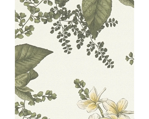 Behang met blad- en bloempatroon