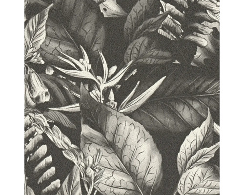 Detail van een behang met bladerenmotief