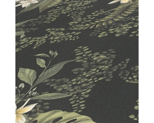 Detailweergave van een behang met plantenmotief