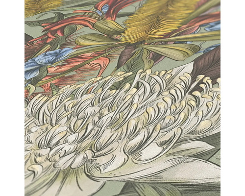 Detailopname van een behang met een bloemmotief